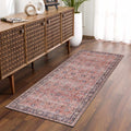 Ganyangan Red Washable Runner Rug
