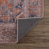 Burnt Orange Taber Medallion Washable Runner Rug