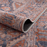 Burnt Orange Taber Medallion Washable Runner Rug