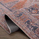 Burnt Orange Taber Medallion Washable Runner Rug