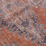 Burnt Orange Taber Medallion Washable Runner Rug
