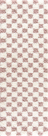 Atira Pink Checkered Runner Rug