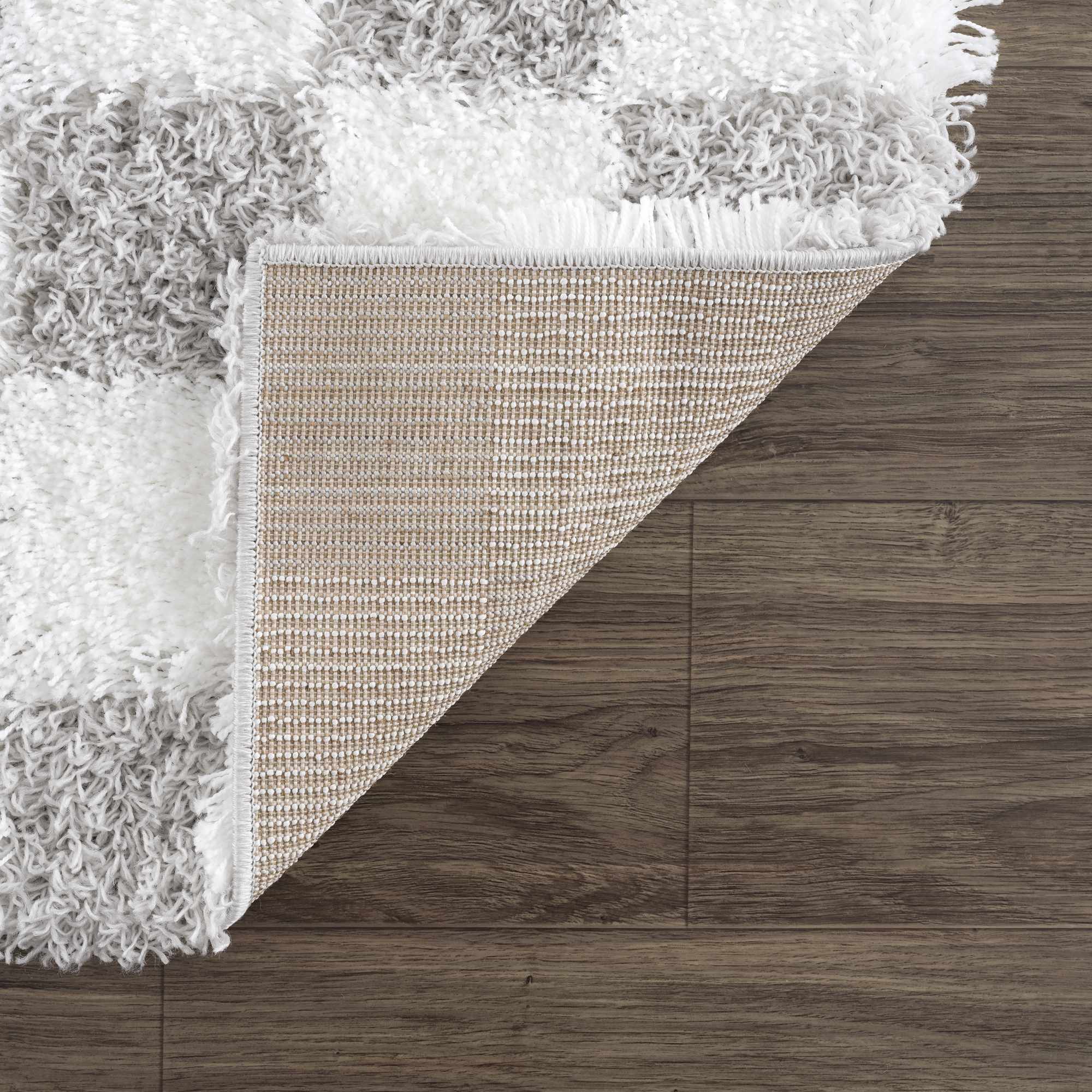 Atira Gray Checkered Runner Rug