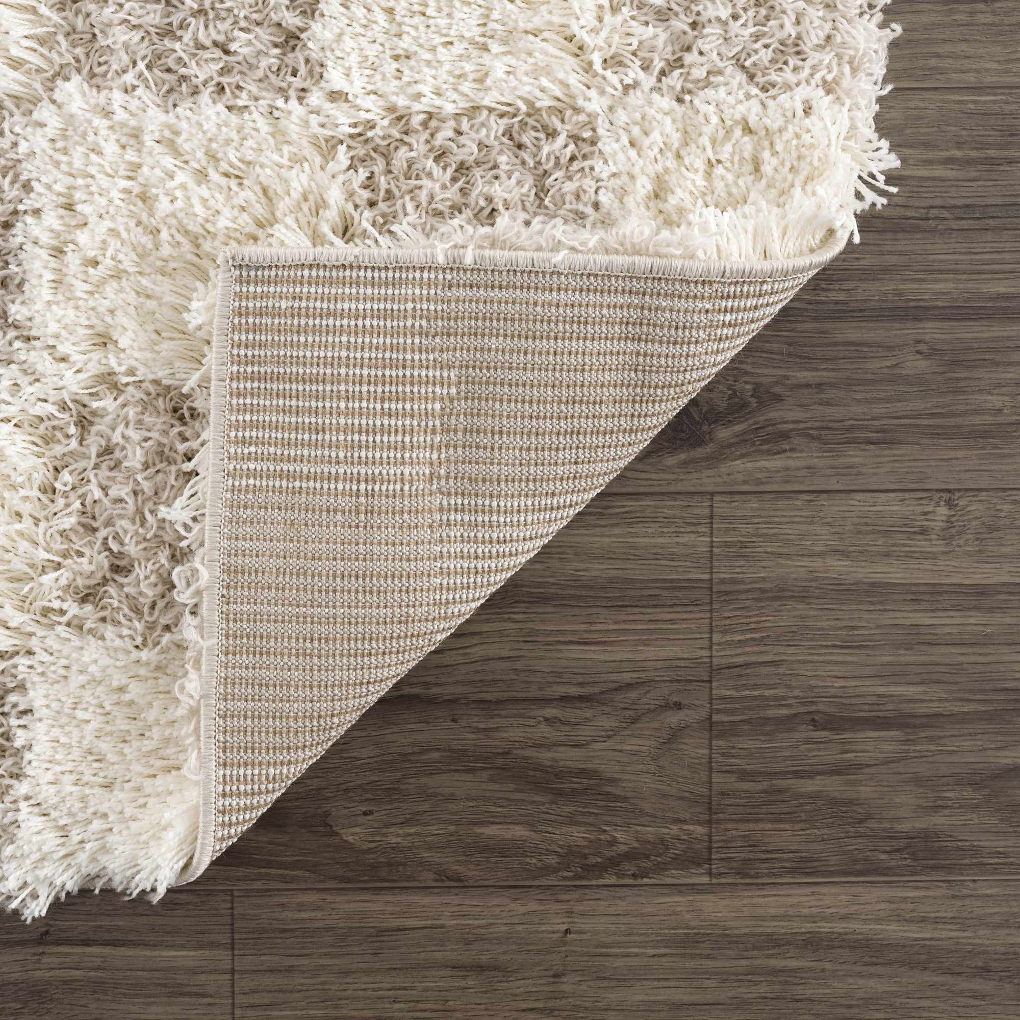 Atira Light Brown Checkered Runner Rug