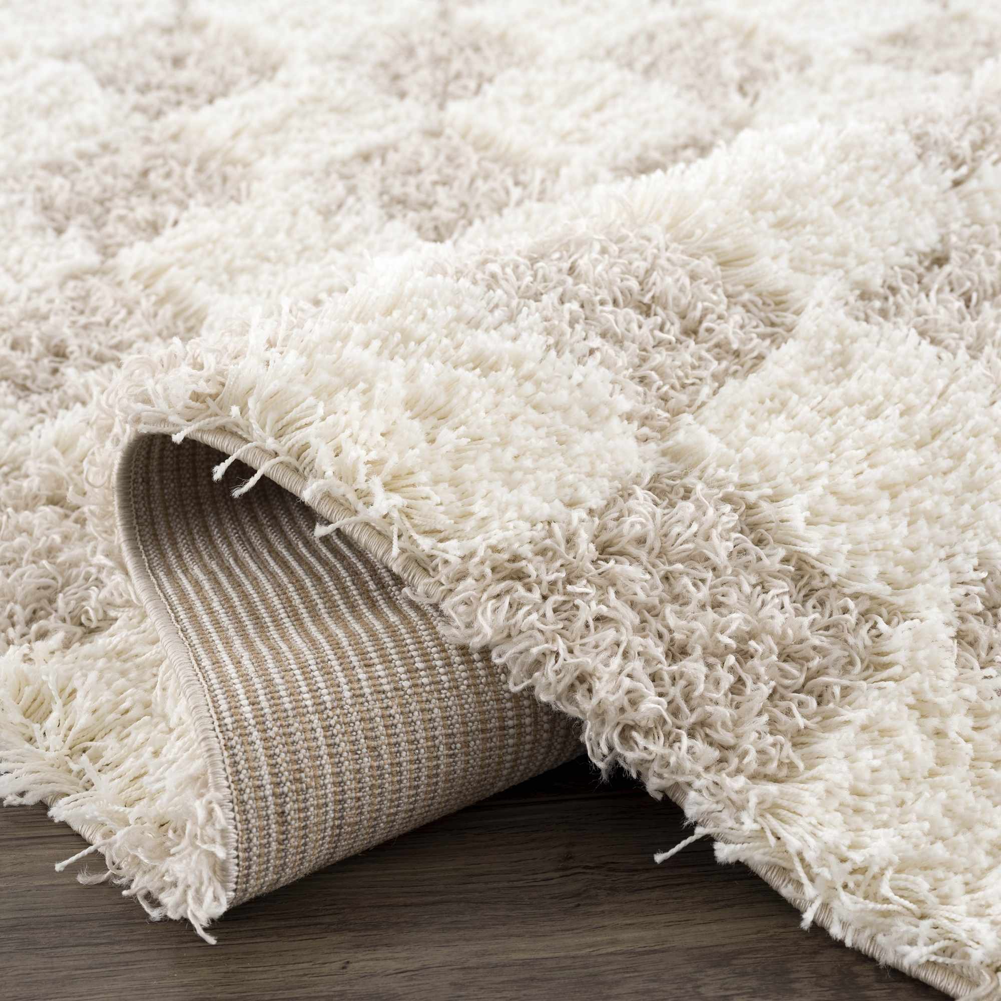 Atira Light Brown Checkered Runner Rug