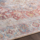 Cream Rust Leeston Vintage Washable Runner Rug - Clearance