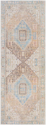 Light Olive Baloy Washable 7ft Runner Rug