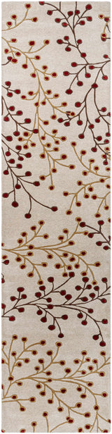 Beige Burgandy Elsu Runner Rug