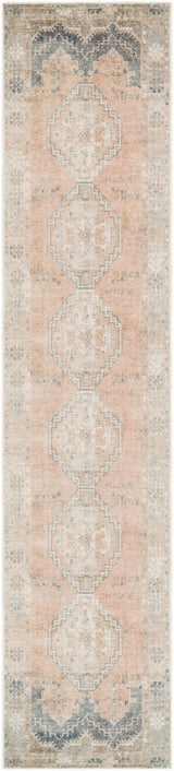 Carrabelle Peach Washable Runner Rug - Clearance