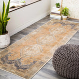 Carrabelle Peach Washable Runner Rug - Clearance
