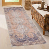Carrabelle Peach Washable Runner Rug - Clearance