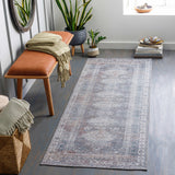 Baltinglass Brown Washable Runner Rug - Clearance