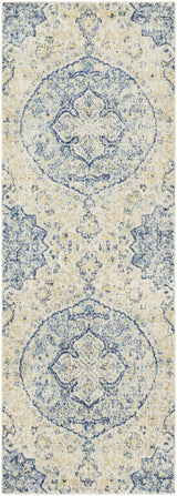 Ivory Teal Ojus Runner Rug