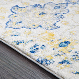 Ivory Teal Ojus Runner Rug