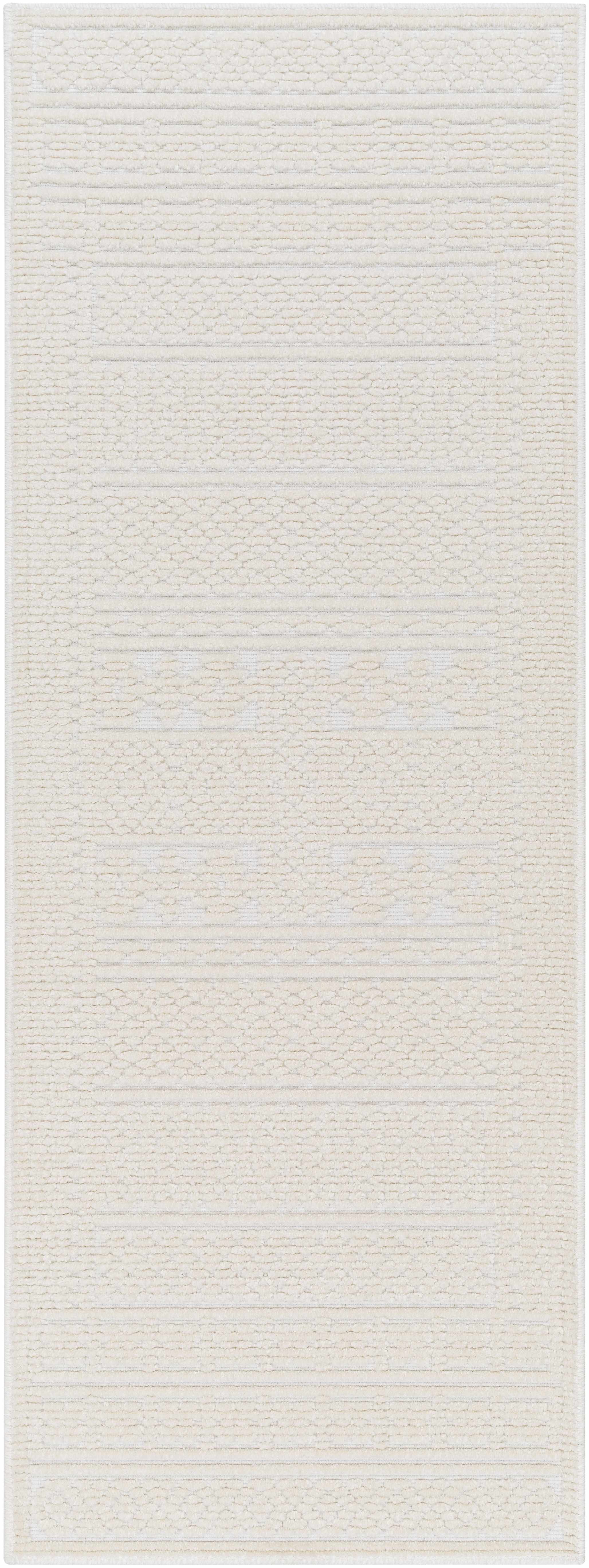 Bahar Cream Washable 7ft Runner Rug