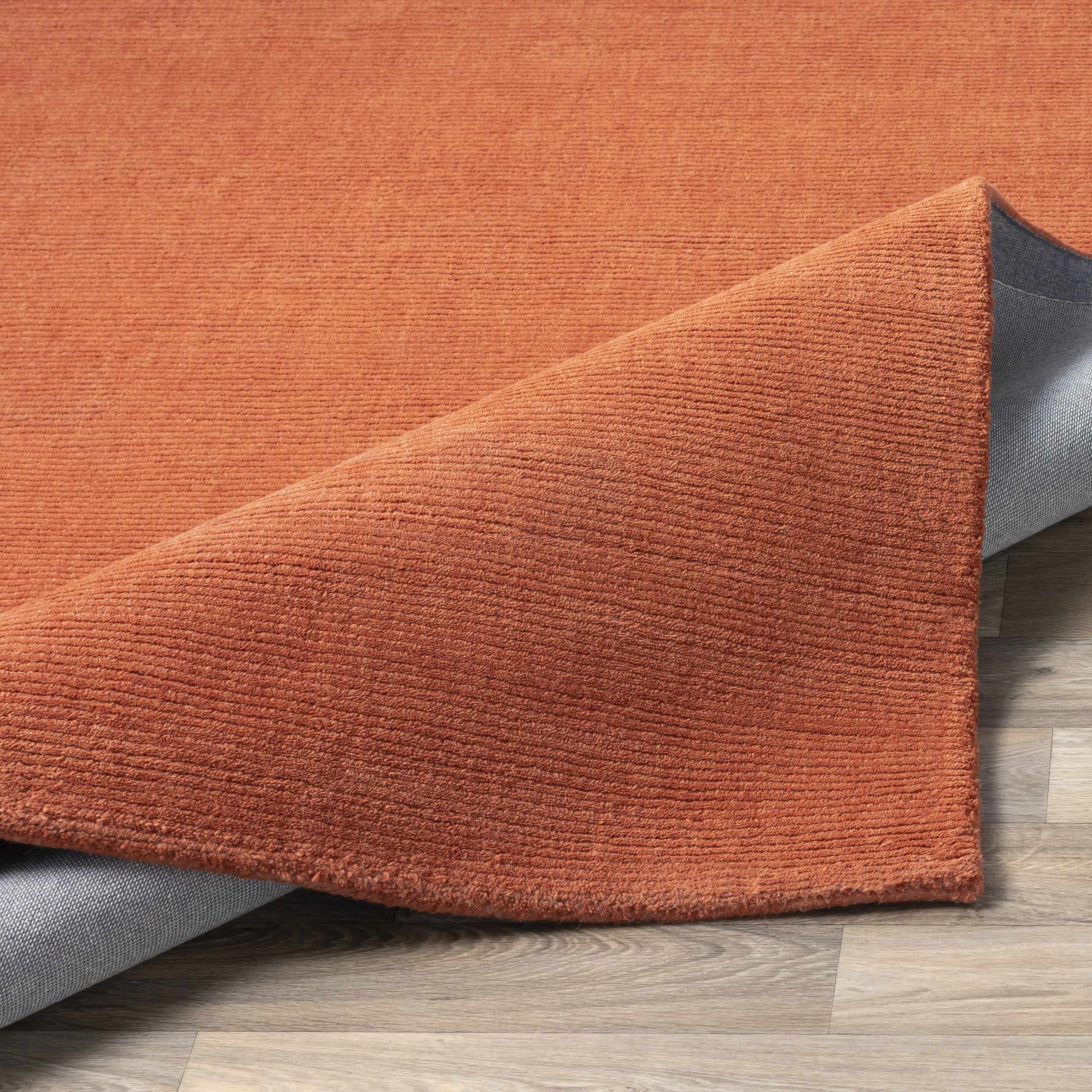 Brockton Solid Wool Orange Runner Rug