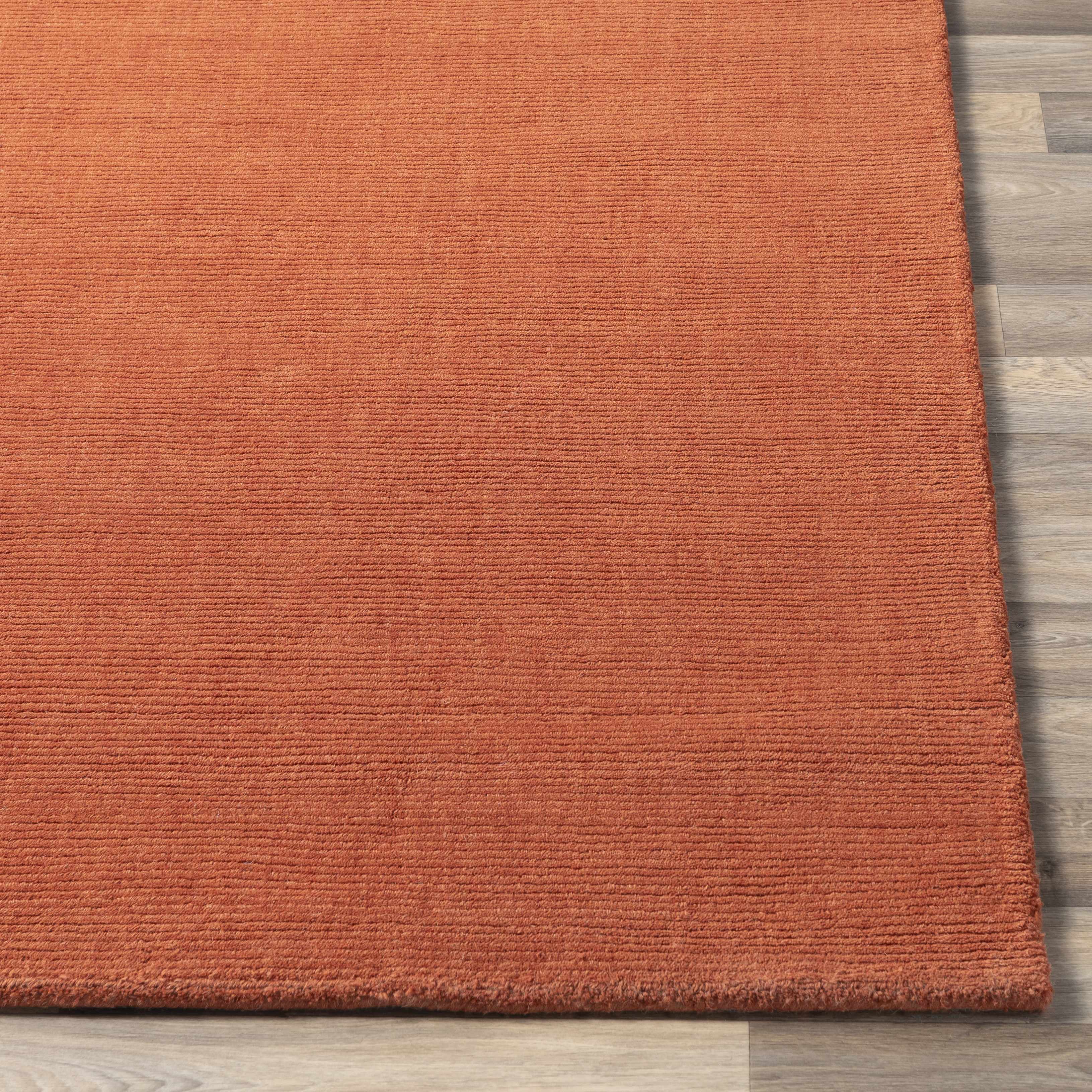 Brockton Solid Wool Orange Runner Rug