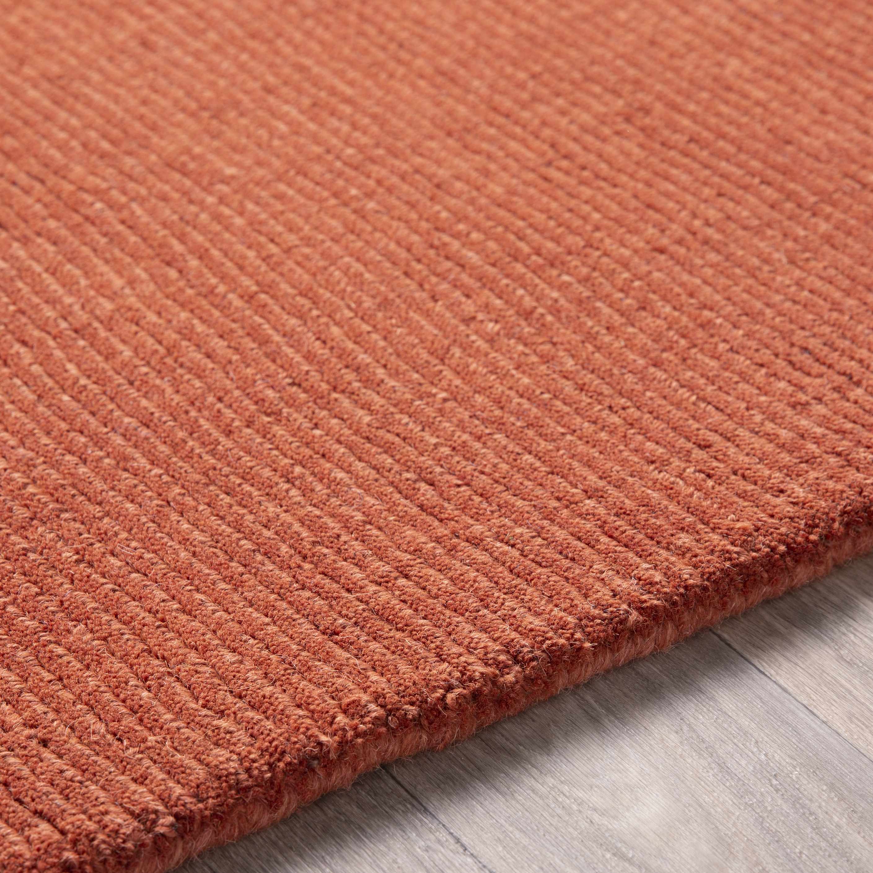 Brockton Solid Wool Orange Runner Rug