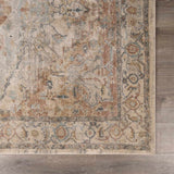 Vaeda Blue & Beige Medallion Runner Rug
