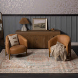 Vaeda Blue & Beige Medallion Runner Rug