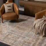 Vaeda Blue & Beige Medallion Runner Rug