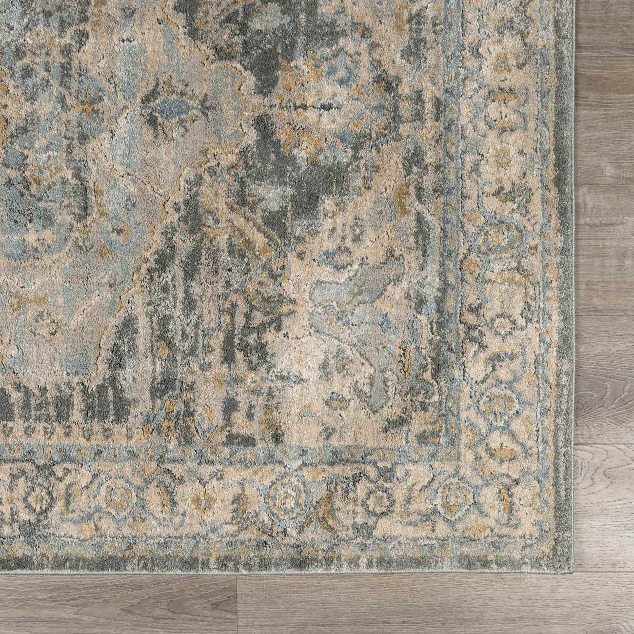 Vaeda Blue Medallion Runner Rug