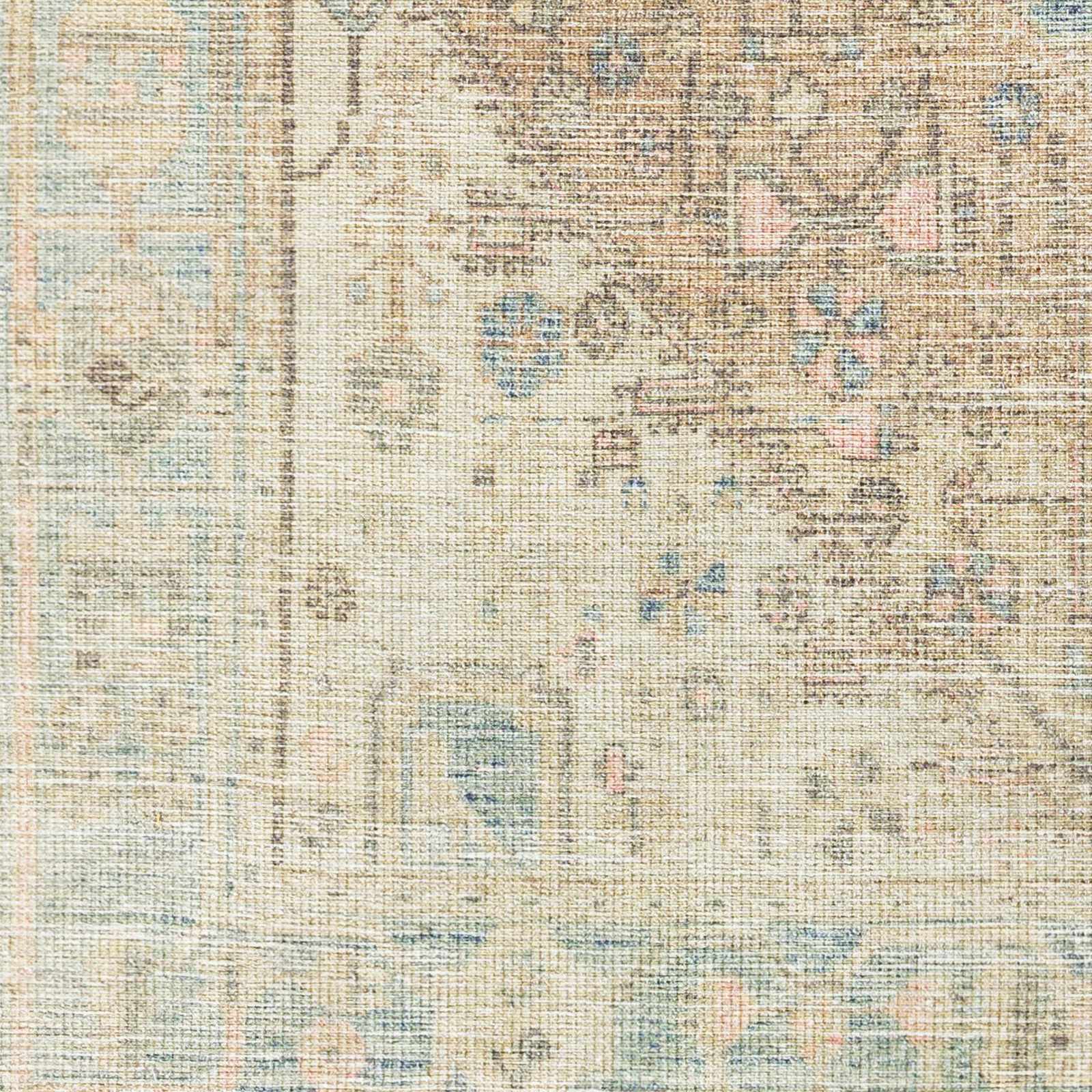 Sample Light Olive Baloy Vintage Washable Area Rug