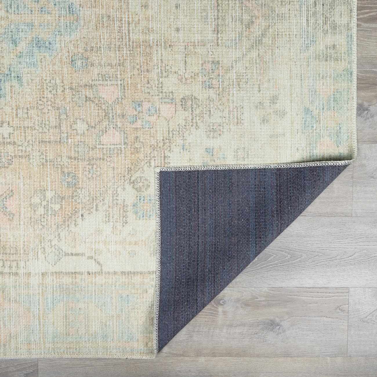 Light Olive Baloy Washable 7ft Runner Rug