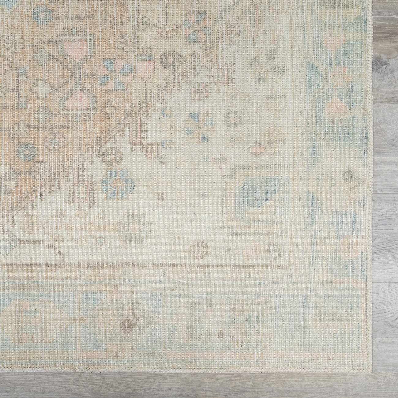 Light Olive Baloy Washable 7ft Runner Rug