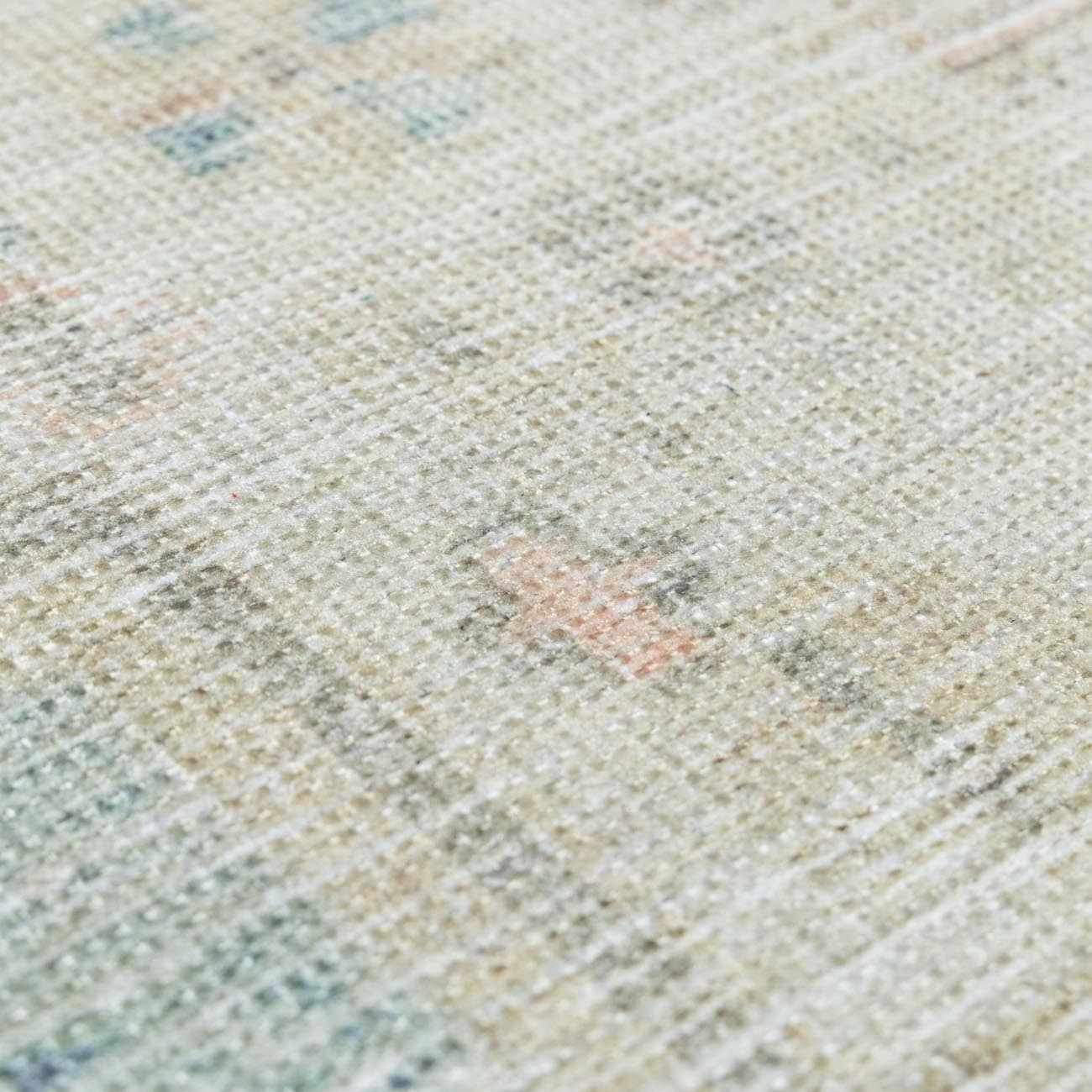 Light Olive Baloy Washable 7ft Runner Rug