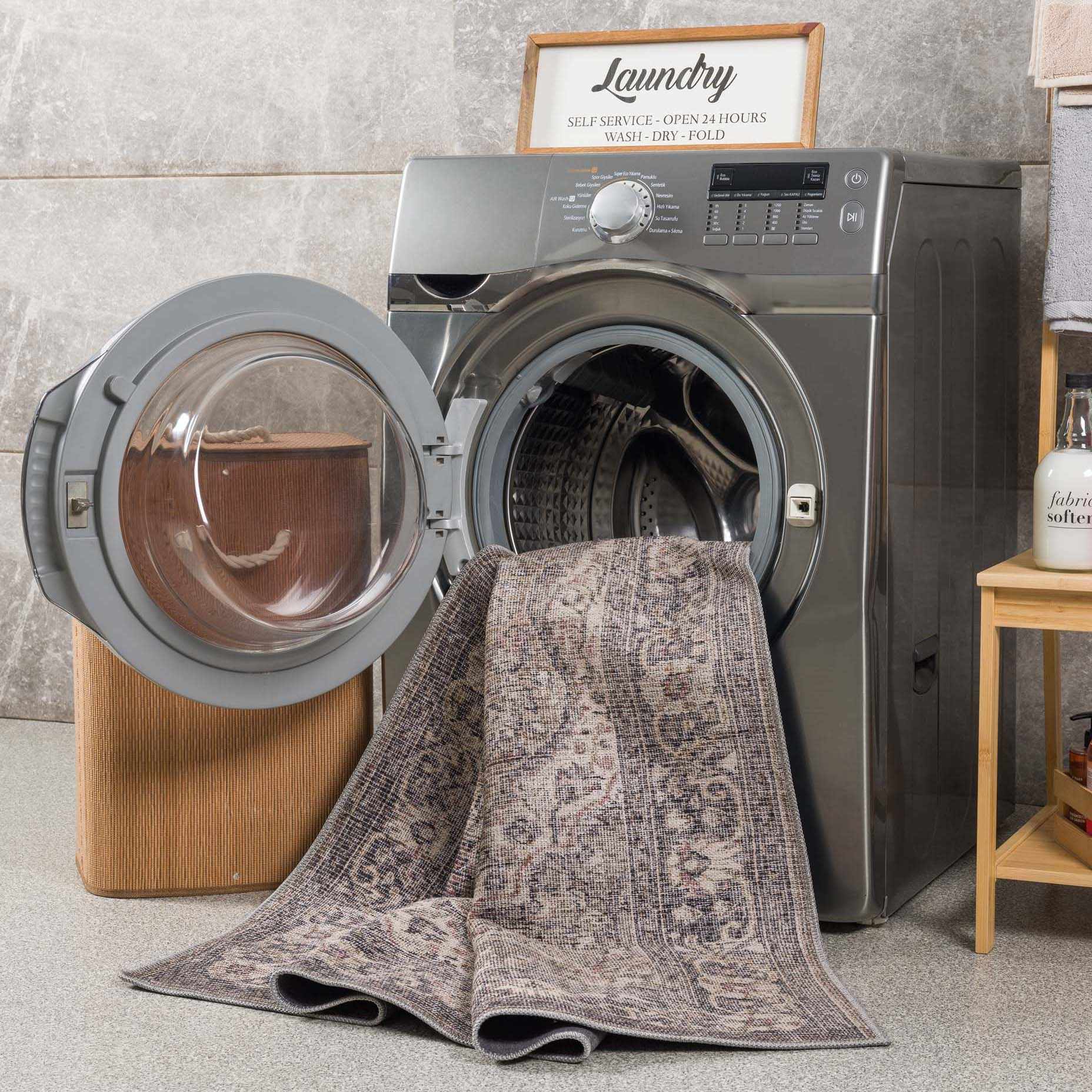 Greenpoint Dusty Blue Washable Runner Rug