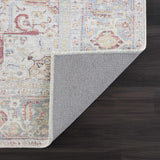 Cream Rust Leeston Vintage Washable 7ft Runner Rug - Clearance