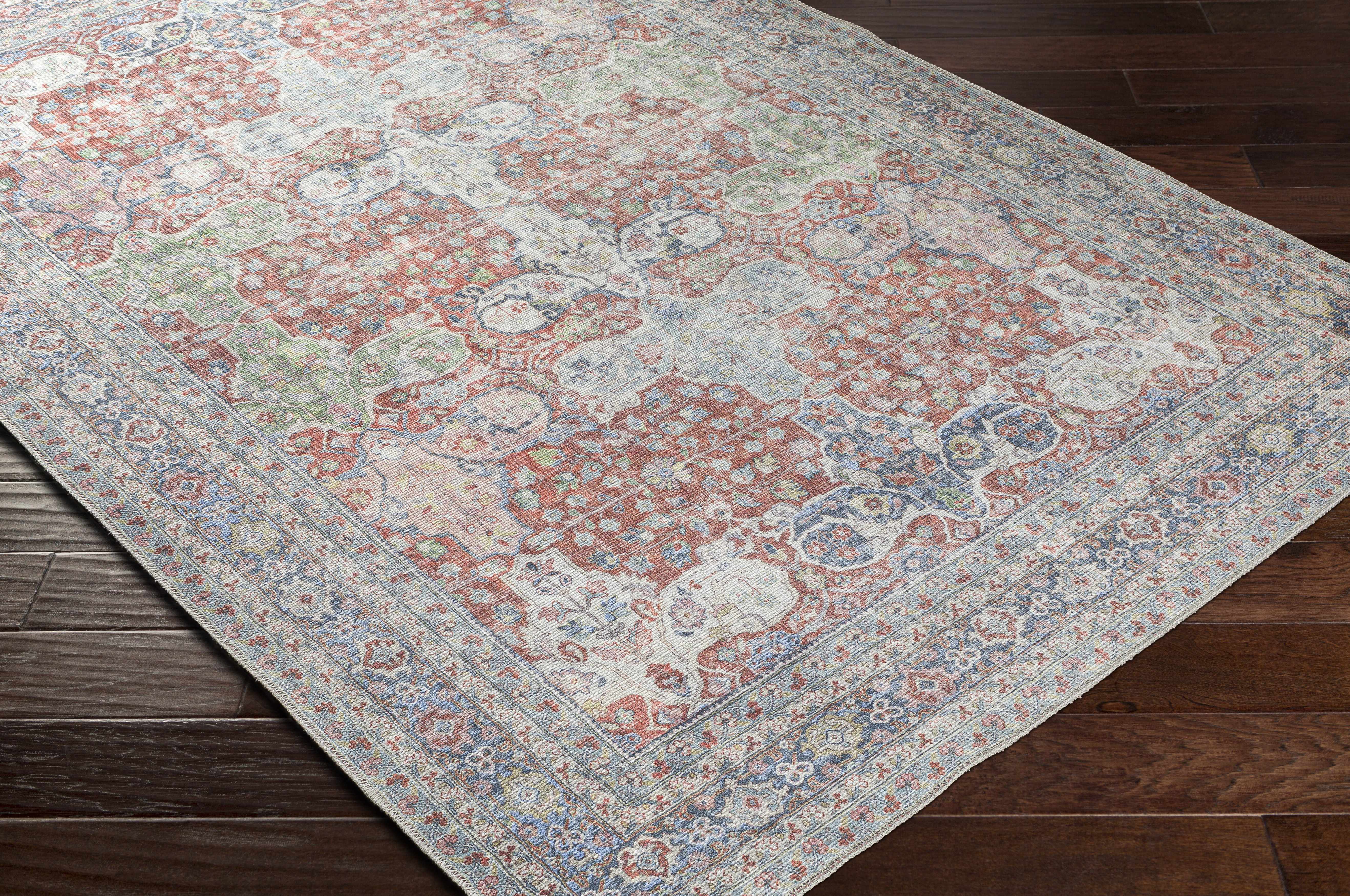 Rust Goma Vintage Washable Runner Rug - Clearance