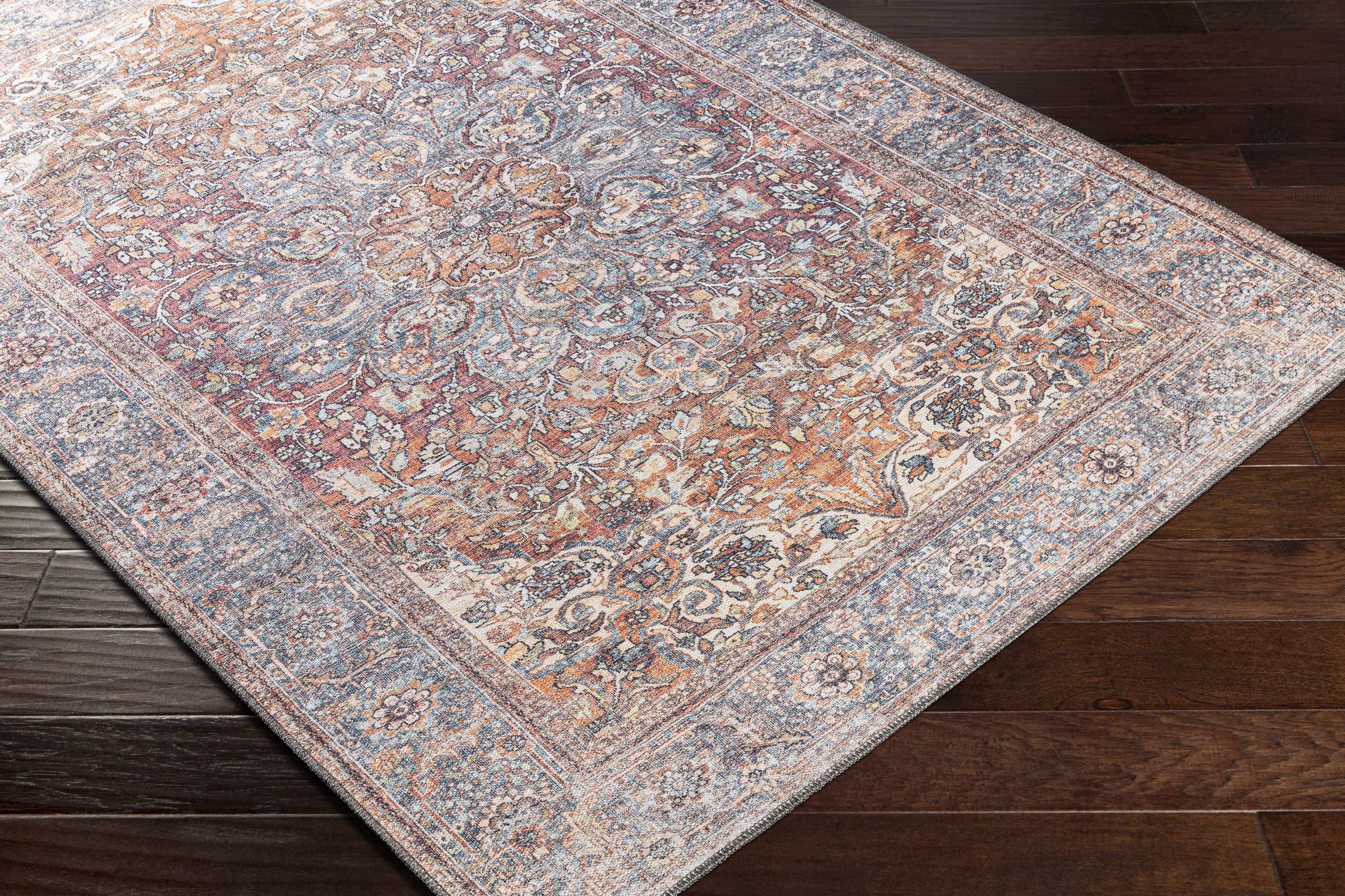 Rust Gardnertown Medallion Washable Runner Rug - Clearance