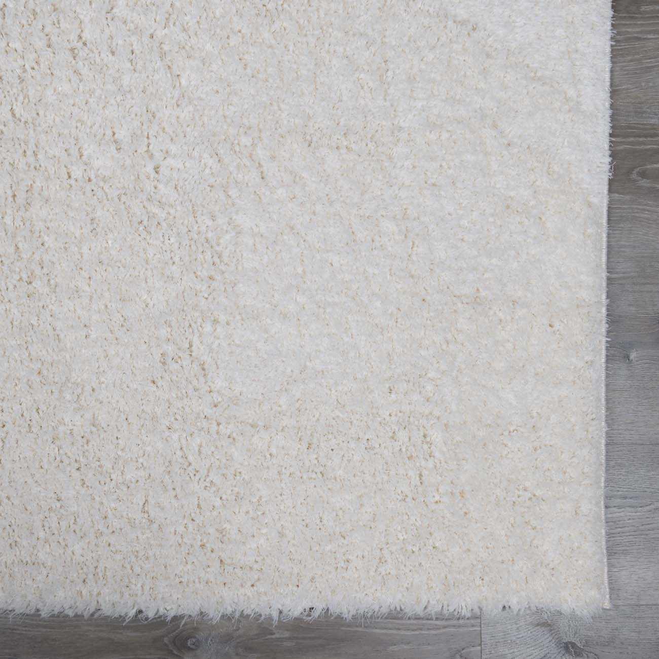 Faina Solid Cream Shag Rug Washable