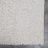 Faina Solid Cream Shag Rug Washable