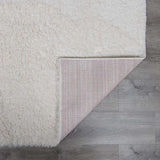 Faina Solid Cream Shag Rug Washable