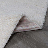 Faina Solid Cream Shag Rug Washable