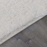 Faina Solid Cream Shag Rug Washable