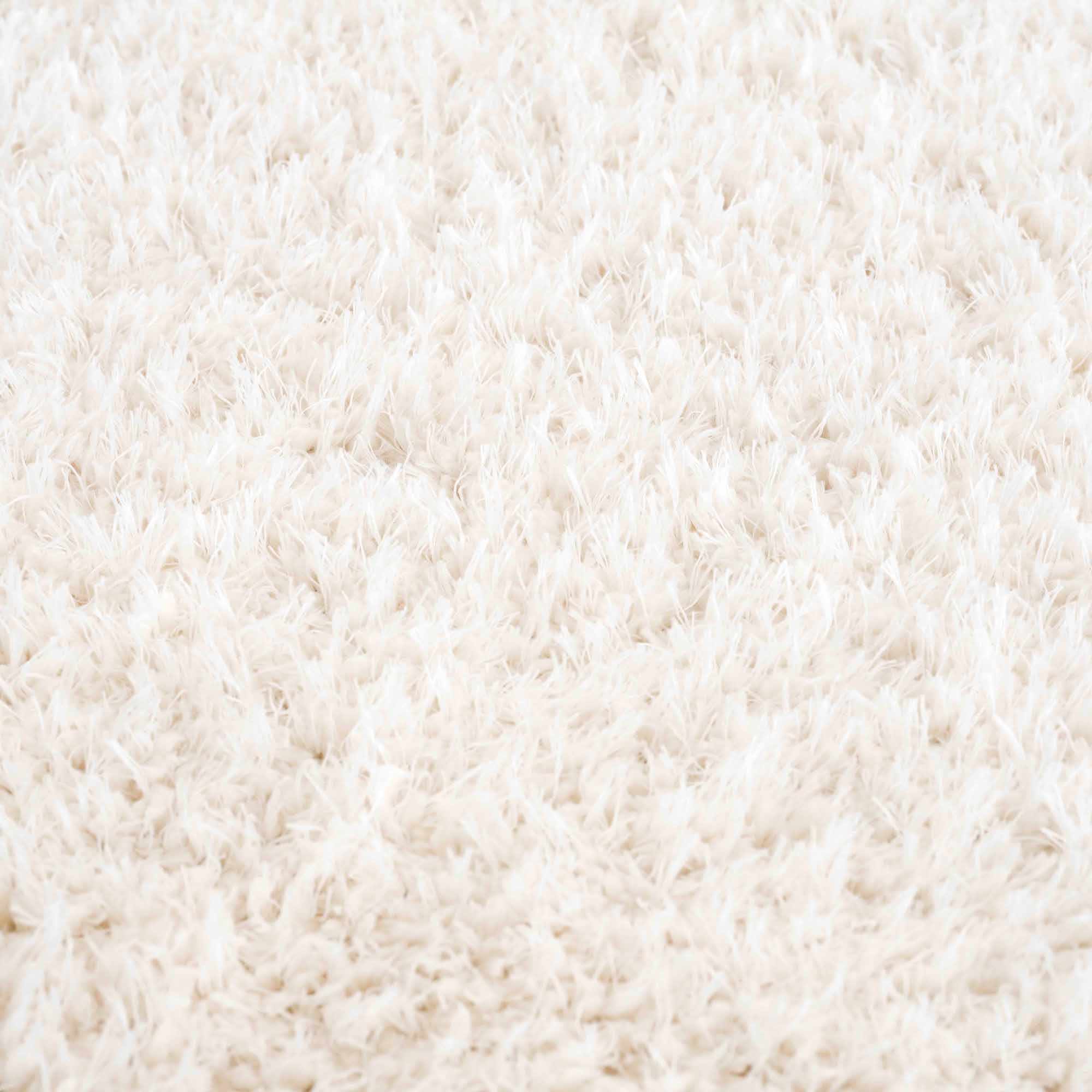 Faina Solid Cream Shag Rug Washable