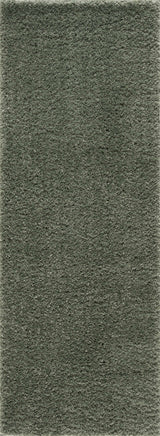 Faina Solid Green Shag Rug Washable