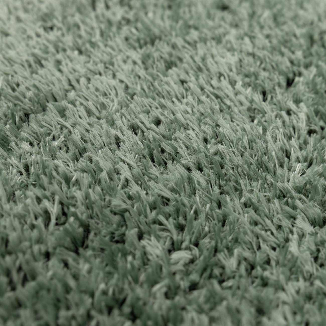 Faina Solid Green Shag Rug Washable