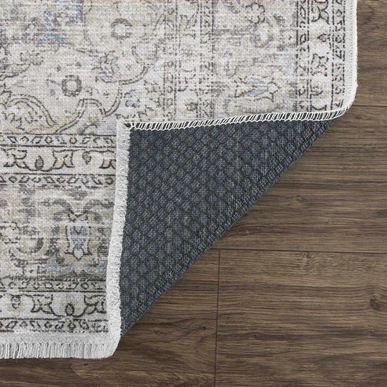 Cream Holi-2301 Washable Runner Rug