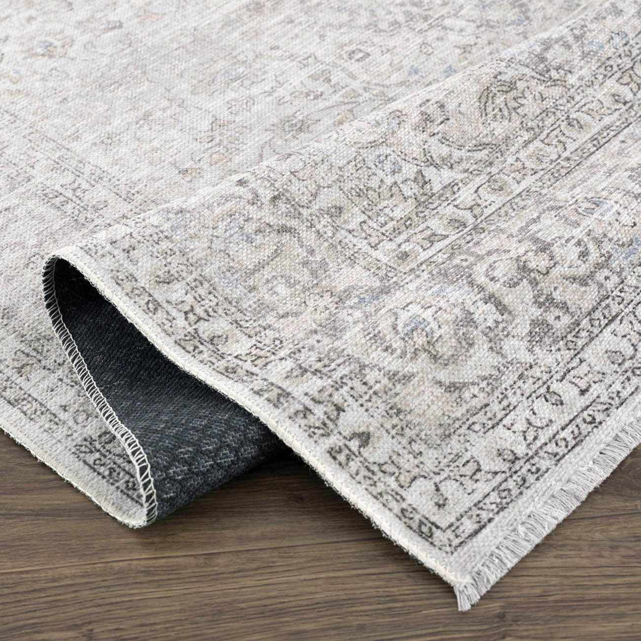 Cream Holi-2301 Washable Runner Rug