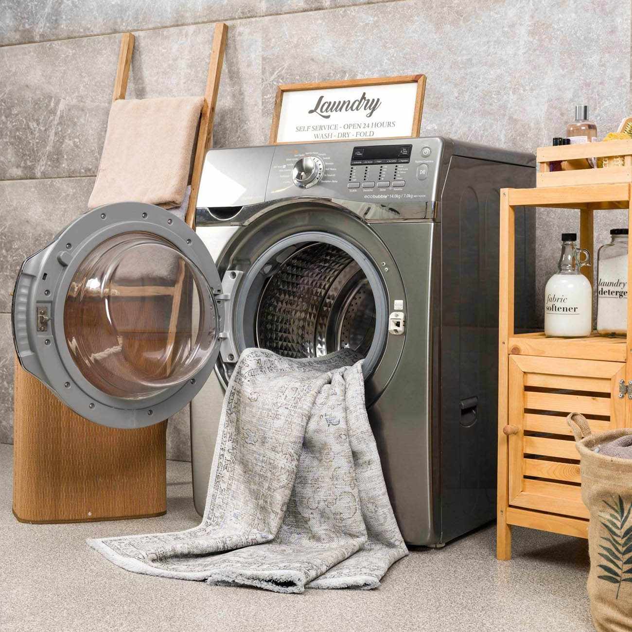 Cream Holi-2301 Washable Runner Rug