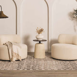 Benjy Cream & Charcoal Checkered Runner Area Rug