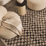 Benjy Cream & Charcoal Checkered Runner Area Rug
