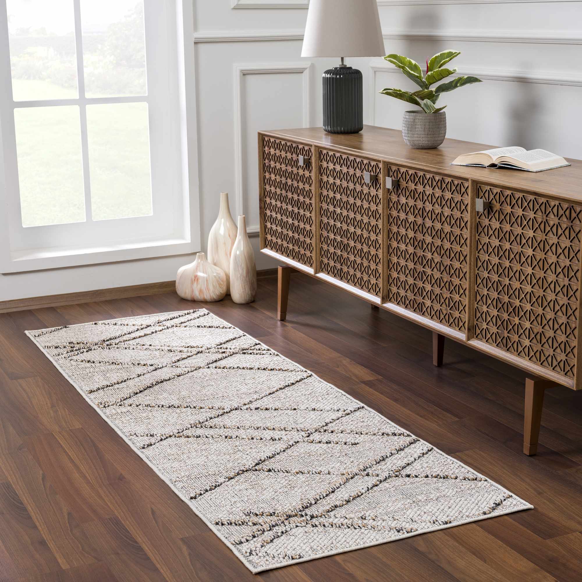 Baqer Bone & Tan Indoor & Outdoor Rug - Clearance