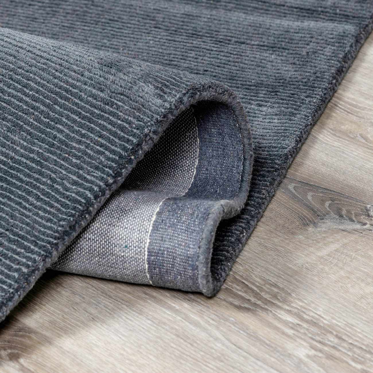Brockton Solid Wool Charcoal Runner Rug