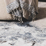 Kirkland Dark Blue Marble Runner Rug